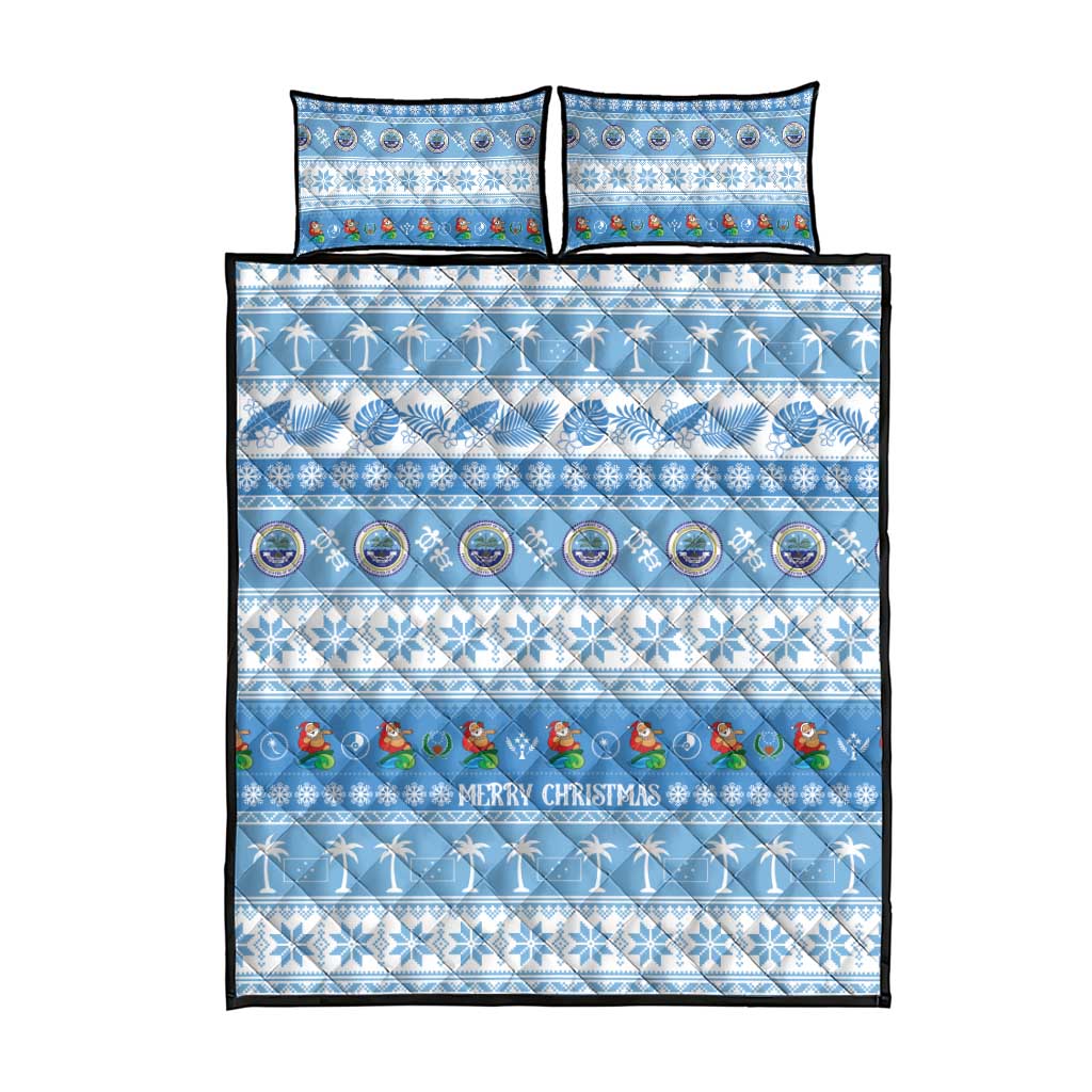 FSM Christmas Quilt Bed Set Merry Xmas Federated States of Micronesia - Polynesian Pride