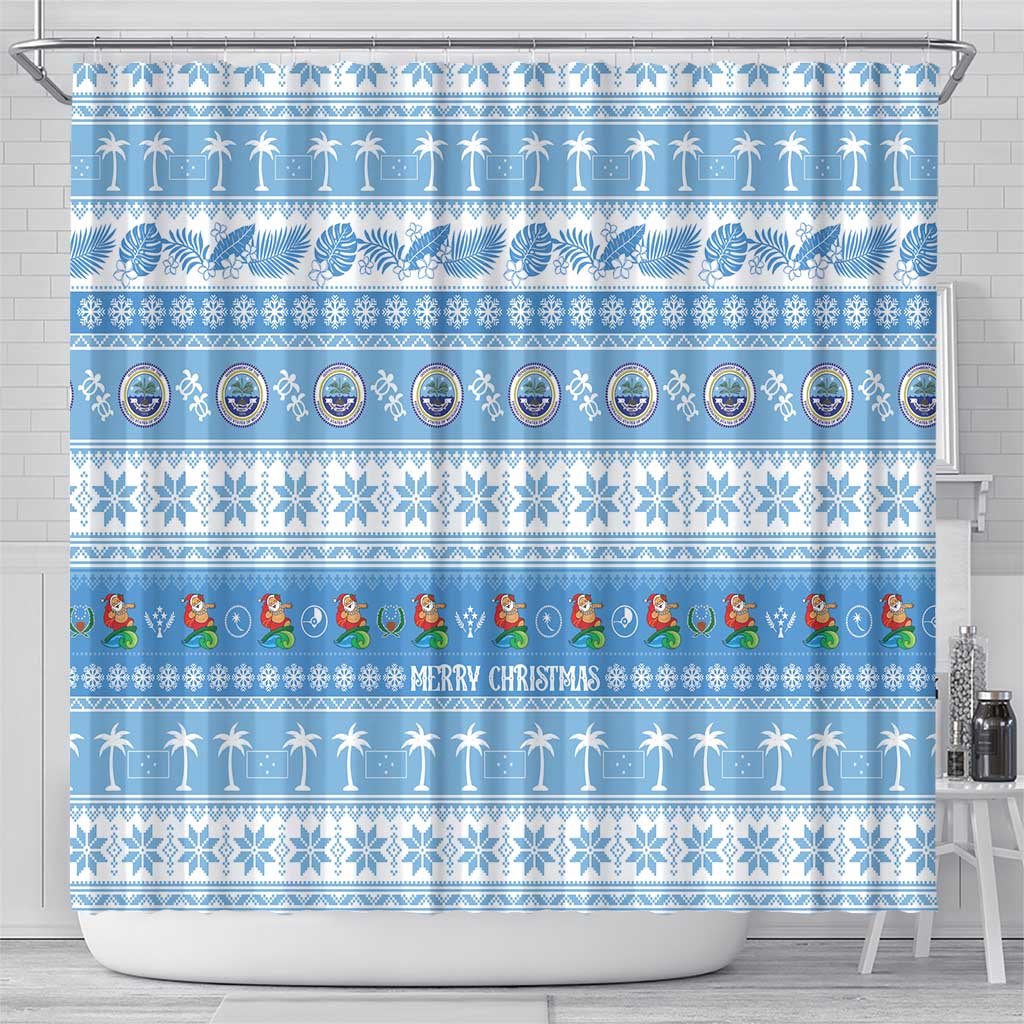 FSM Christmas Shower Curtain Merry Xmas Federated States of Micronesia - Polynesian Pride