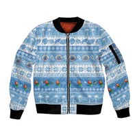 FSM Christmas Sleeve Zip Bomber Jacket Merry Xmas Federated States of Micronesia - Polynesian Pride