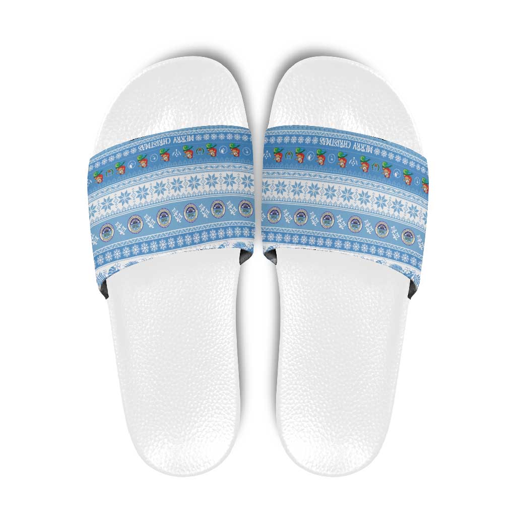 FSM Christmas Slide Sandals Merry Xmas Federated States of Micronesia - Polynesian Pride