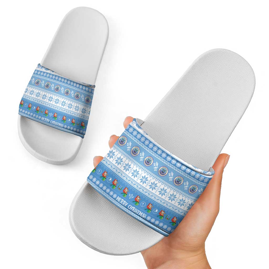 FSM Christmas Slide Sandals Merry Xmas Federated States of Micronesia - Polynesian Pride