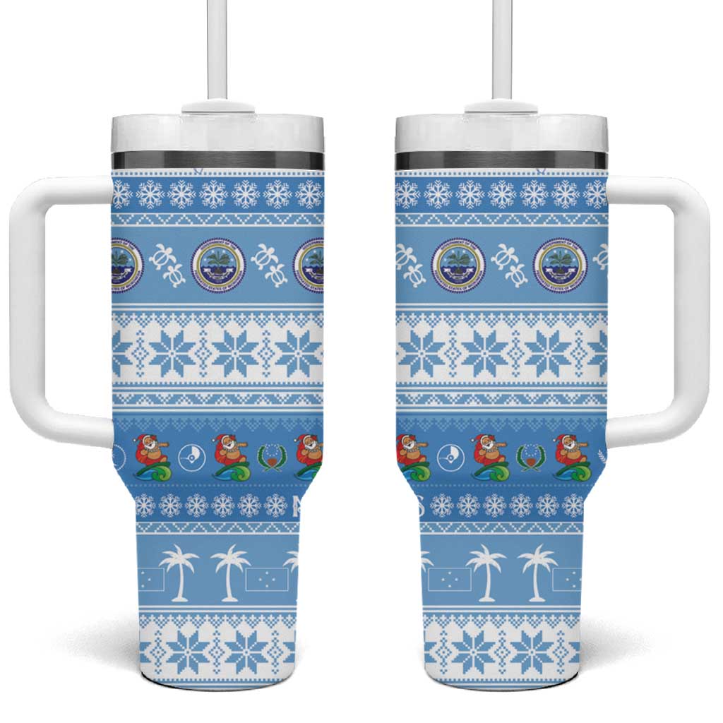 FSM Christmas Tumbler With Handle Merry Xmas Federated States of Micronesia - Polynesian Pride