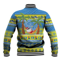 Palau Christmas Baseball Jacket Chilling Santa Ungil Kurismas - Polynesian Pride