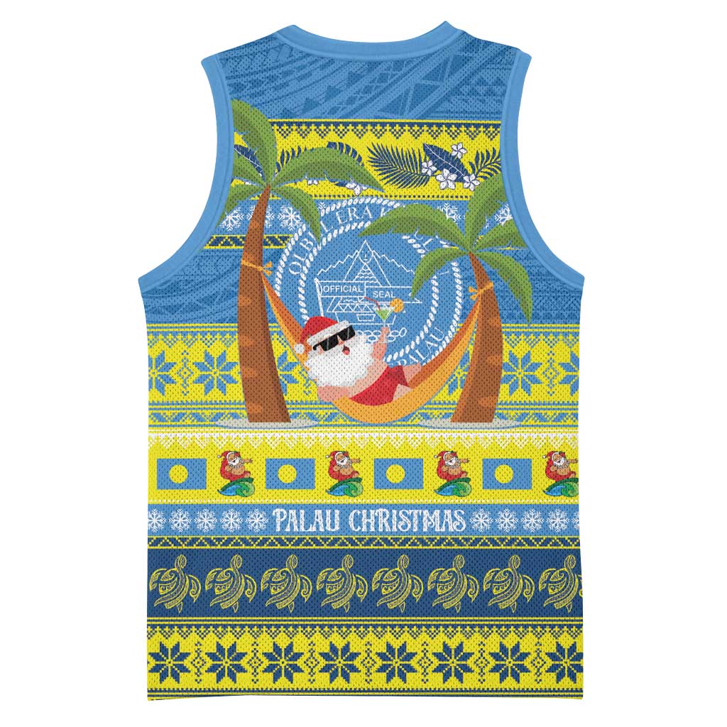 Palau Christmas Basketball Jersey Chilling Santa Ungil Kurismas - Polynesian Pride