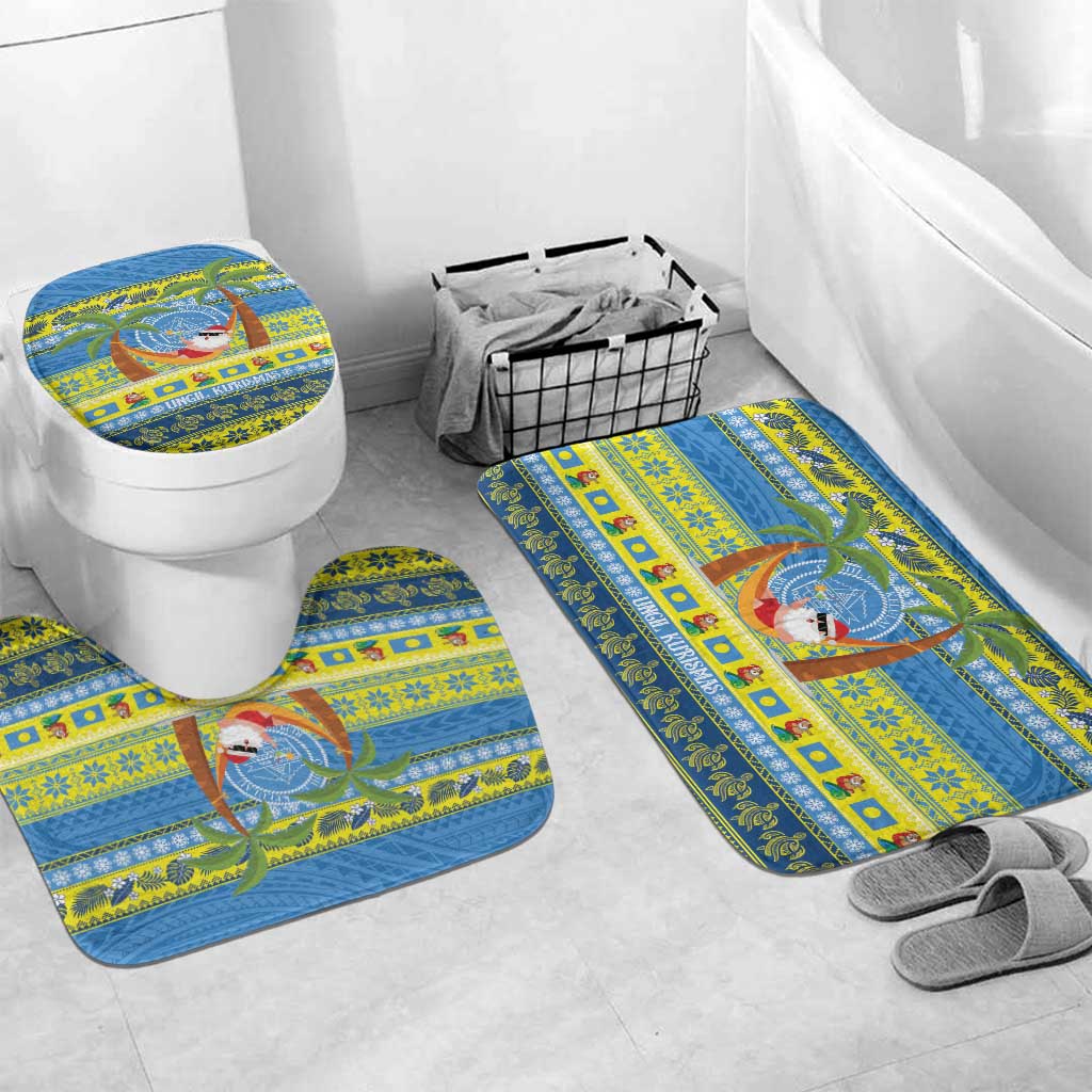 Palau Christmas Bathroom Set Chilling Santa Ungil Kurismas - Polynesian Pride