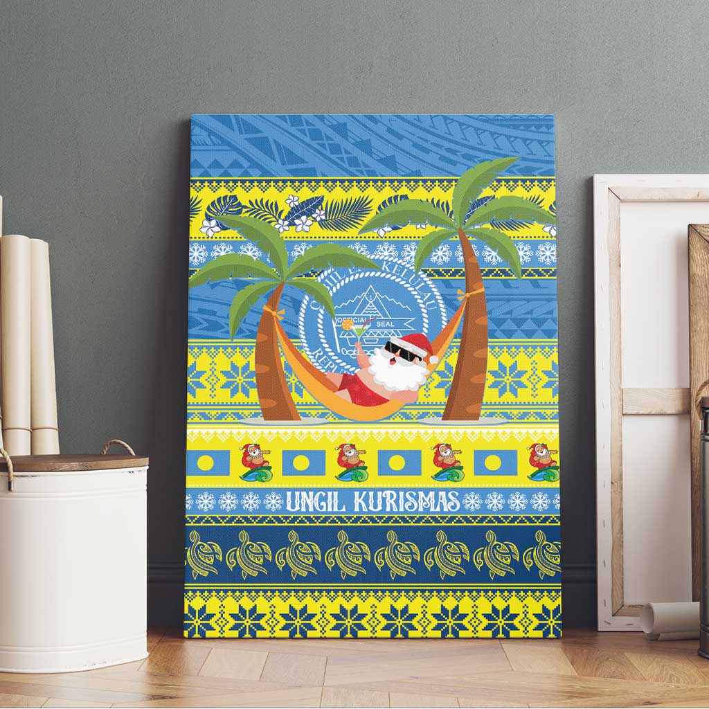 Palau Christmas Canvas Wall Art Chilling Santa Ungil Kurismas - Polynesian Pride