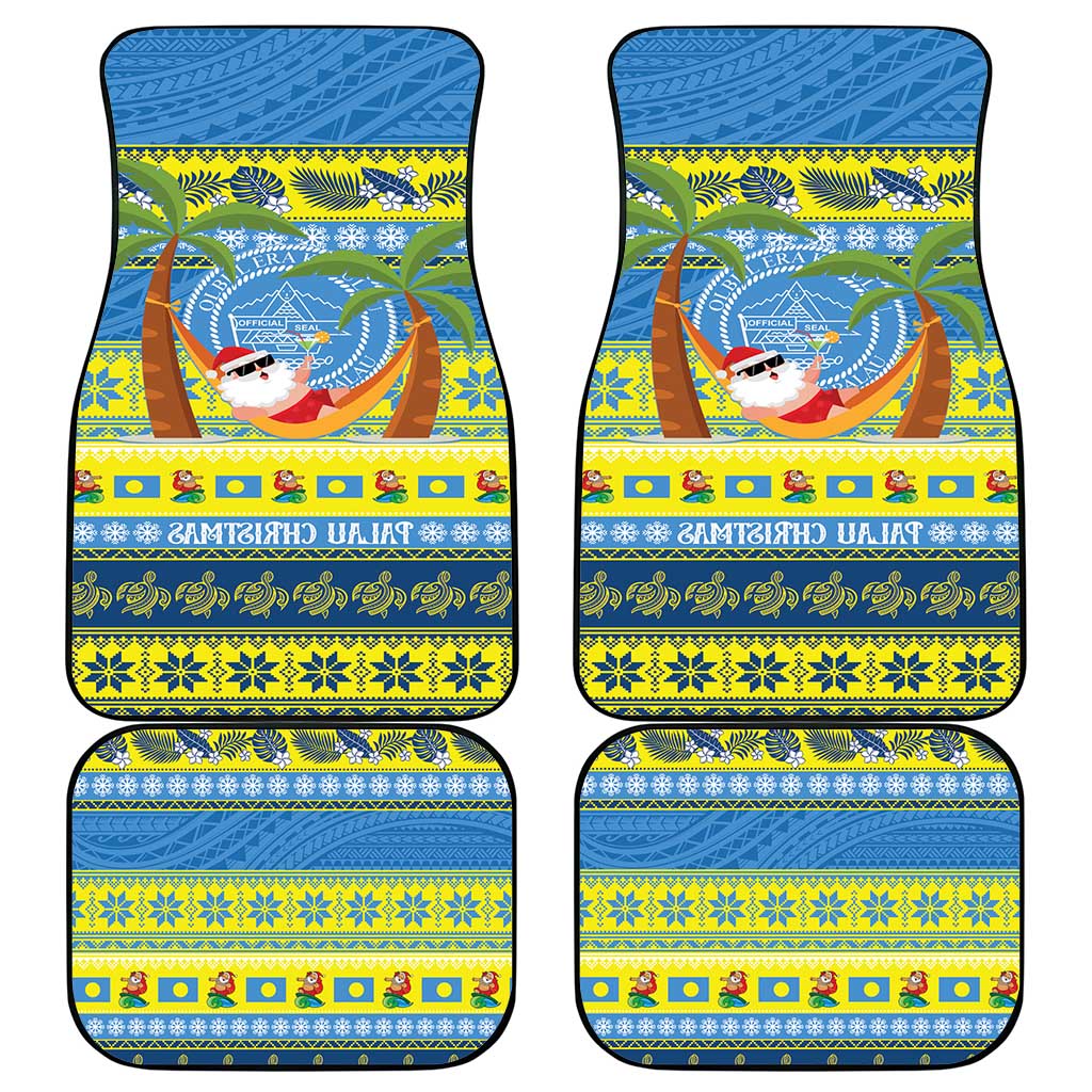Palau Christmas Car Mats Chilling Santa Ungil Kurismas - Polynesian Pride