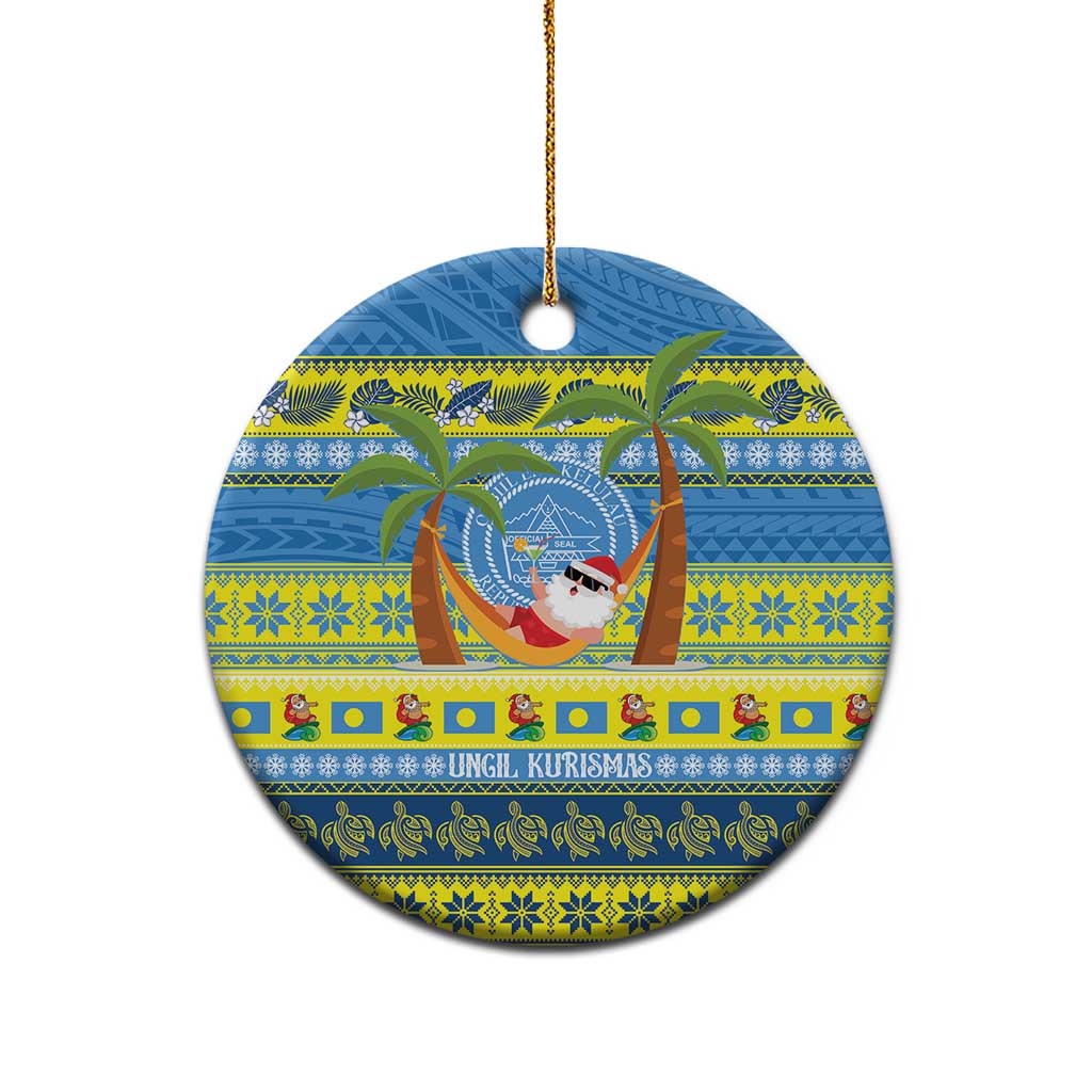 Palau Christmas Ceramic Ornament Chilling Santa Ungil Kurismas - Polynesian Pride