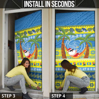 Palau Christmas Door Cover Chilling Santa Ungil Kurismas - Polynesian Pride