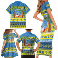 Palau Christmas Family Matching Short Sleeve Bodycon Dress and Hawaiian Shirt Chilling Santa Ungil Kurismas - Polynesian Pride