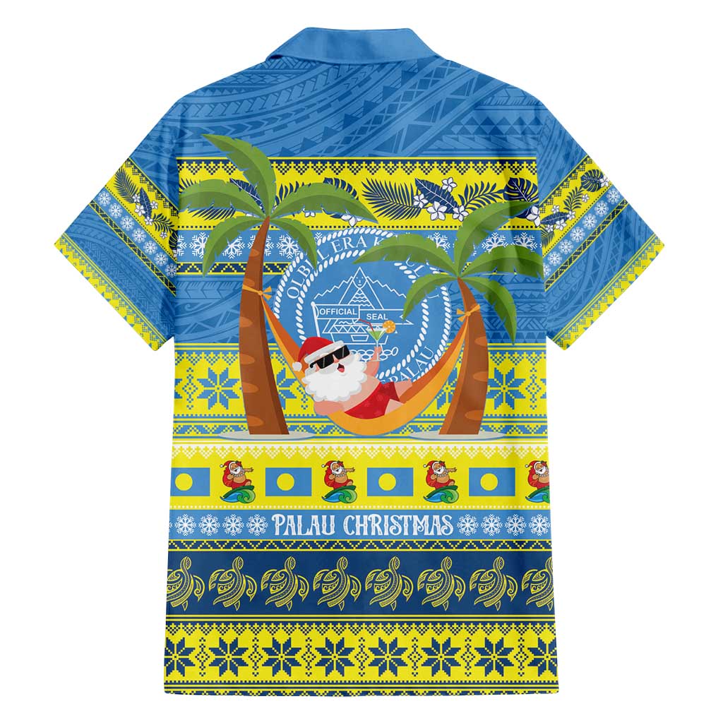 Palau Christmas Family Matching Summer Maxi Dress and Hawaiian Shirt Chilling Santa Ungil Kurismas - Polynesian Pride