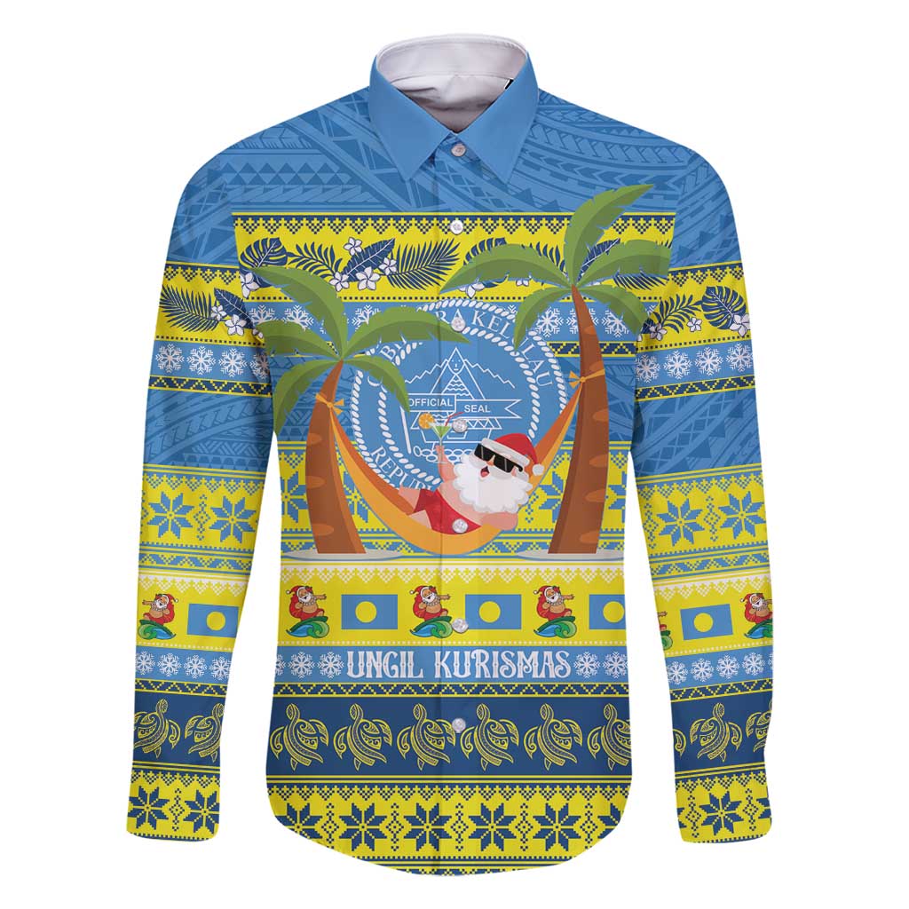 Palau Christmas Family Matching Summer Maxi Dress and Hawaiian Shirt Chilling Santa Ungil Kurismas - Polynesian Pride