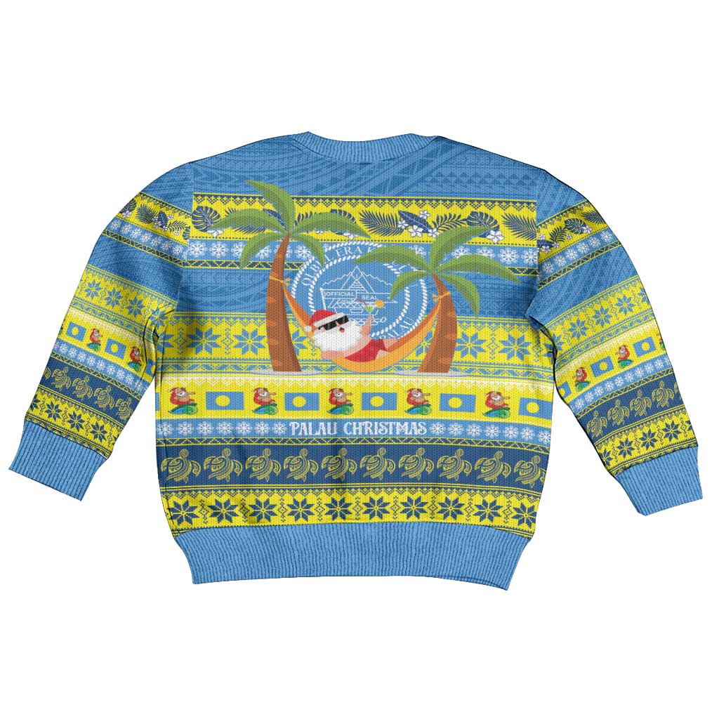 Palau Christmas Kid Ugly Christmas Sweater Chilling Santa Ungil Kurismas - Polynesian Pride