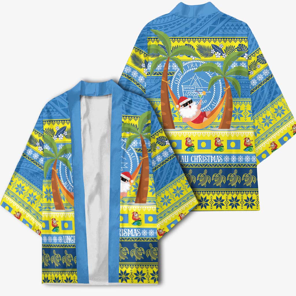 Palau Christmas Kimono Chilling Santa Ungil Kurismas - Polynesian Pride