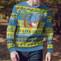 Palau Christmas Ugly Christmas Sweater Chilling Santa Ungil Kurismas - Polynesian Pride