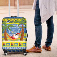 Palau Christmas Luggage Cover Chilling Santa Ungil Kurismas - Polynesian Pride