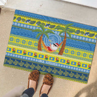 Palau Christmas Rubber Doormat Chilling Santa Ungil Kurismas - Polynesian Pride