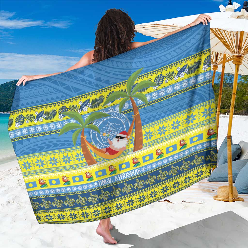 Palau Christmas Sarong Chilling Santa Ungil Kurismas - Polynesian Pride
