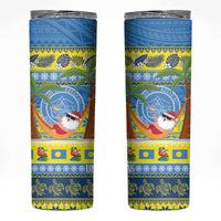 Palau Christmas Skinny Tumbler Chilling Santa Ungil Kurismas - Polynesian Pride
