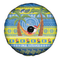 Palau Christmas Spare Tire Cover Chilling Santa Ungil Kurismas - Polynesian Pride