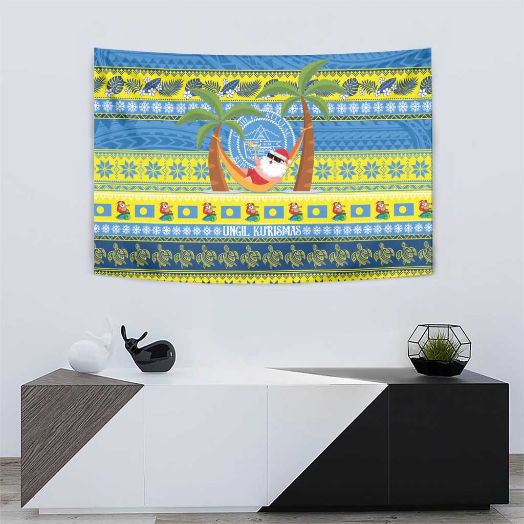 Palau Christmas Tapestry Chilling Santa Ungil Kurismas - Polynesian Pride