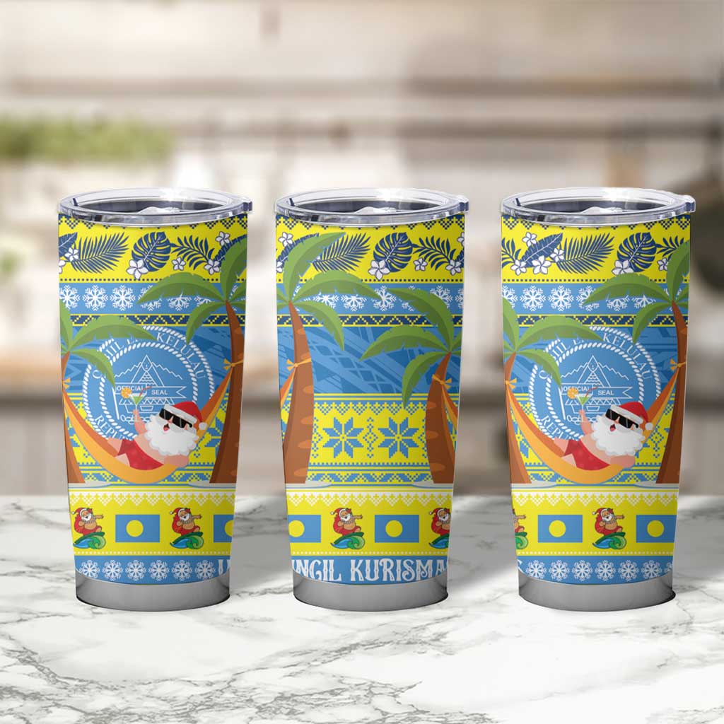 Palau Christmas Tumbler Cup Chilling Santa Ungil Kurismas - Polynesian Pride