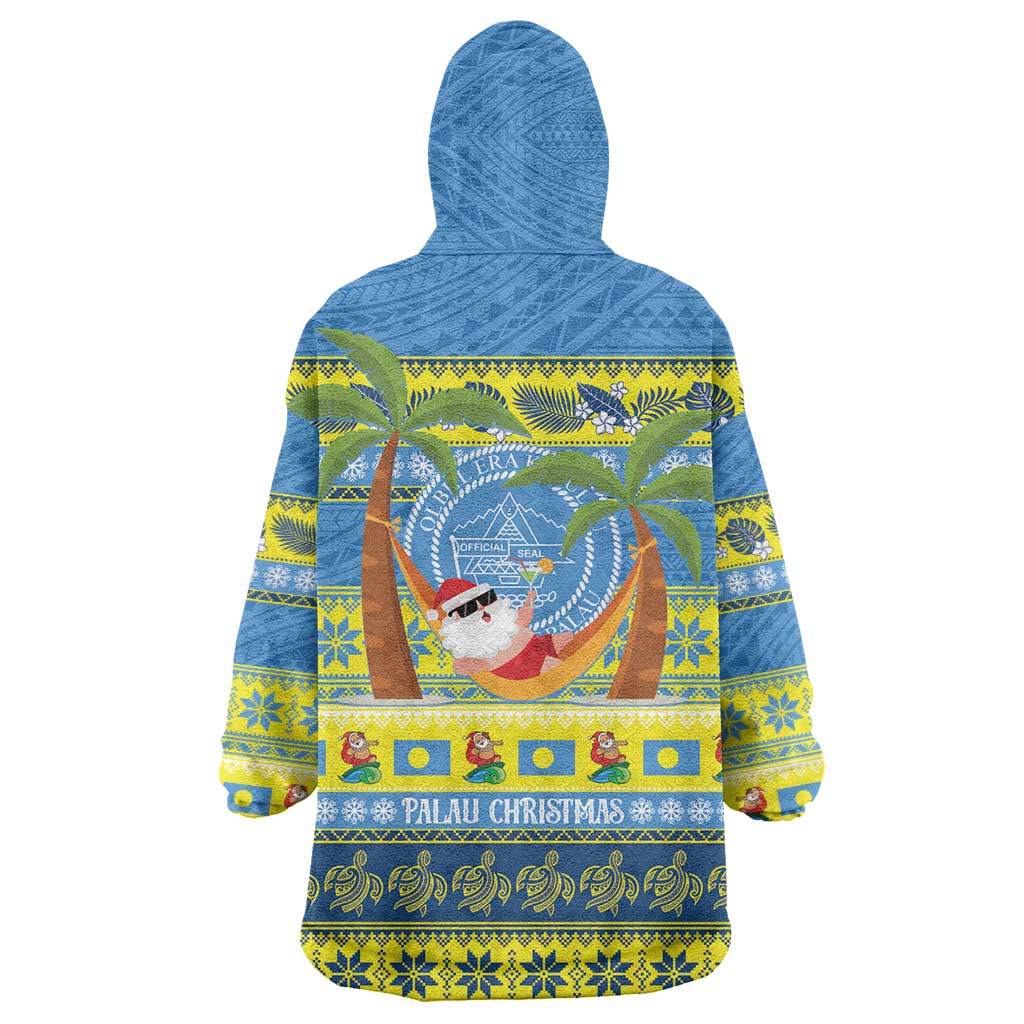 Palau Christmas Wearable Blanket Hoodie Chilling Santa Ungil Kurismas - Polynesian Pride