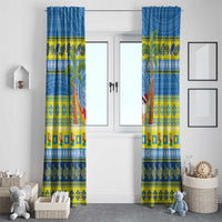 Palau Christmas Window Curtain Chilling Santa Ungil Kurismas - Polynesian Pride