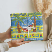 Palau Christmas Wrapping Paper Chilling Santa Ungil Kurismas - Polynesian Pride