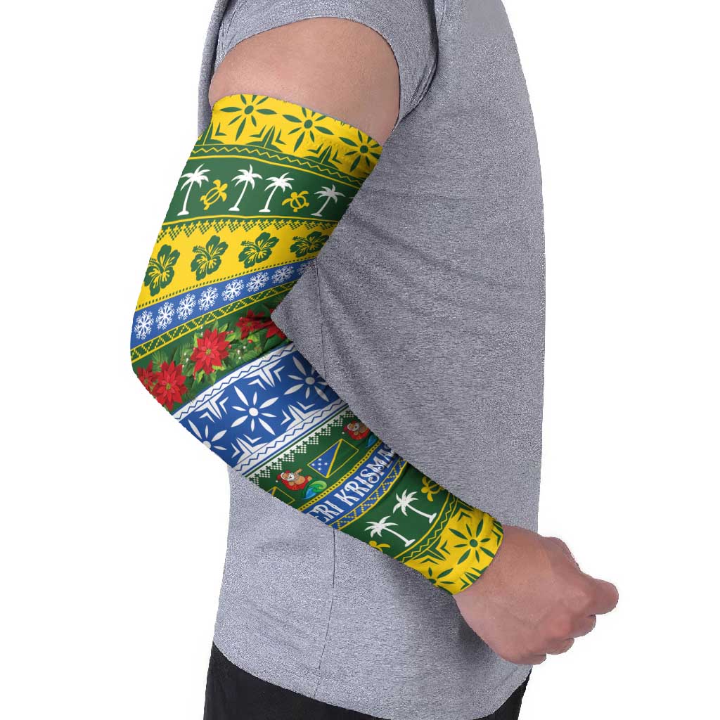 Solomon Islands Christmas Arm Sleeves The Solomons Melanesian Meri Krismas - Polynesian Pride
