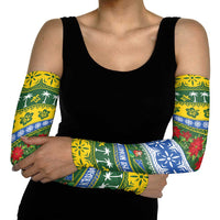 Solomon Islands Christmas Arm Sleeves The Solomons Melanesian Meri Krismas - Polynesian Pride