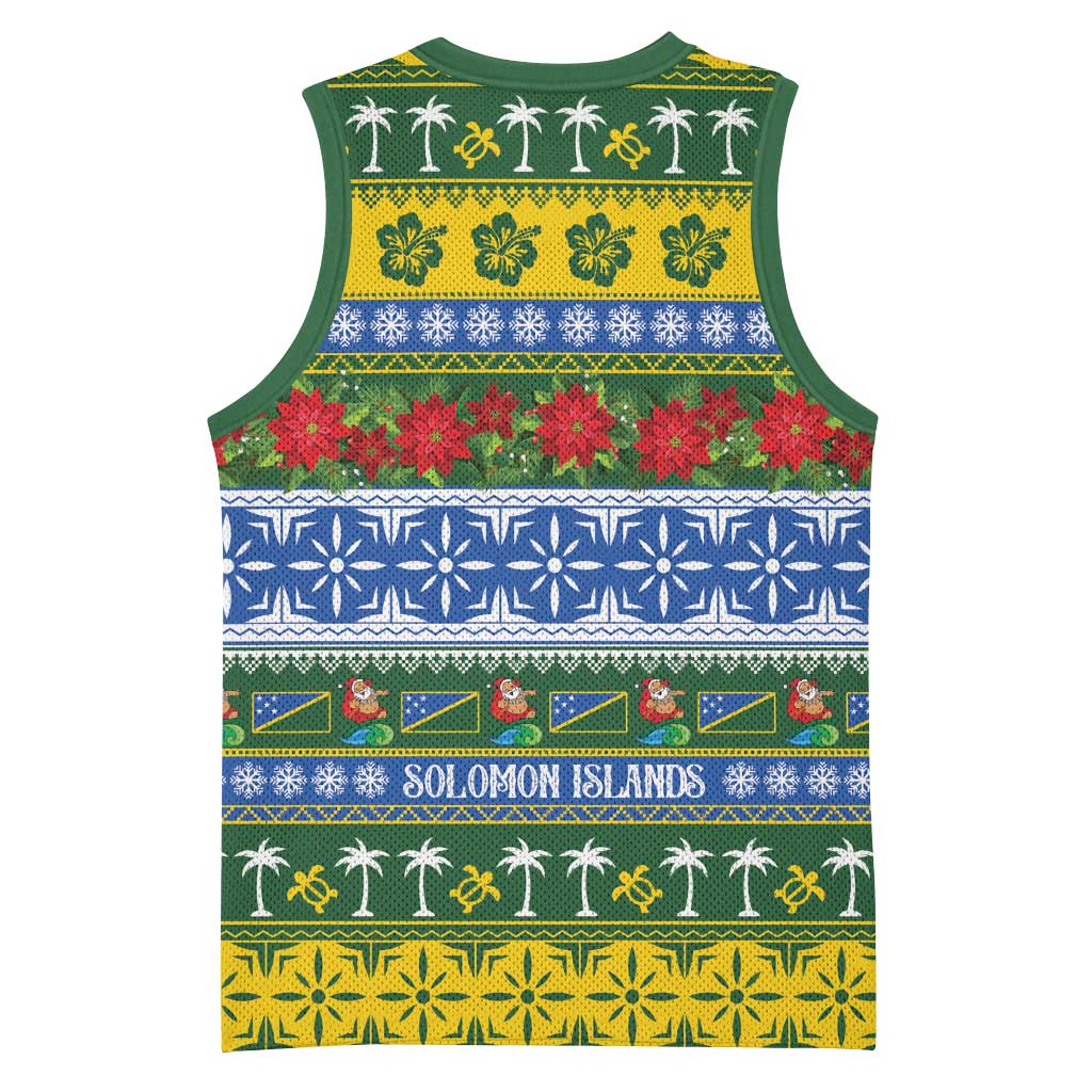 Solomon Islands Christmas Basketball Jersey The Solomons Melanesian Meri Krismas - Polynesian Pride