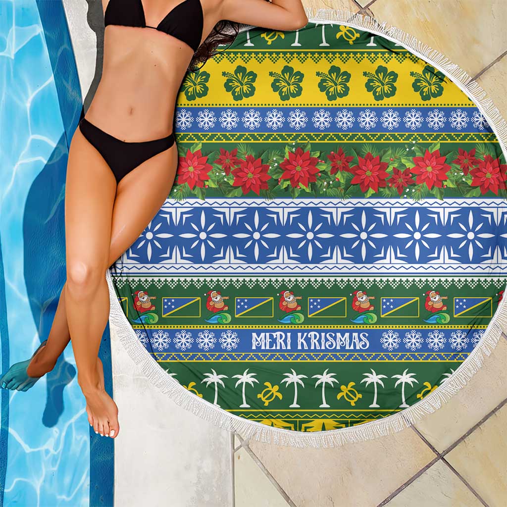 Solomon Islands Christmas Beach Blanket The Solomons Melanesian Meri Krismas - Polynesian Pride