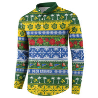 Solomon Islands Christmas Button Sweatshirt The Solomons Melanesian Meri Krismas - Polynesian Pride