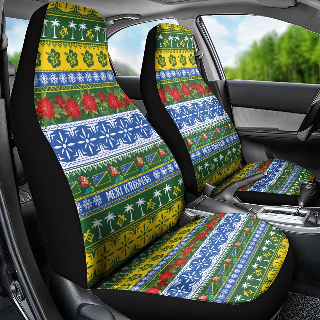 Solomon Islands Christmas Car Seat Cover The Solomons Melanesian Meri Krismas - Polynesian Pride