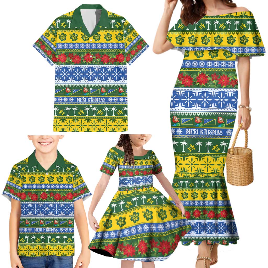 Solomon Islands Christmas Family Matching Mermaid Dress and Hawaiian Shirt The Solomons Melanesian Meri Krismas - Polynesian Pride