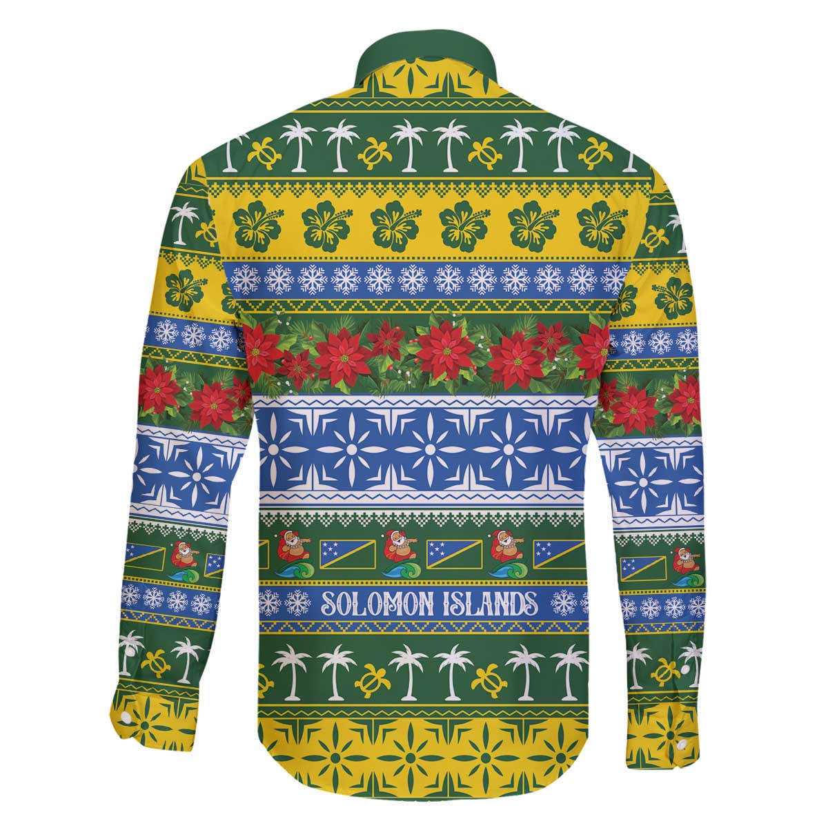 Solomon Islands Christmas Family Matching Off The Shoulder Long Sleeve Dress and Hawaiian Shirt The Solomons Melanesian Meri Krismas - Polynesian Pride