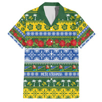 Solomon Islands Christmas Family Matching Short Sleeve Bodycon Dress and Hawaiian Shirt The Solomons Melanesian Meri Krismas - Polynesian Pride