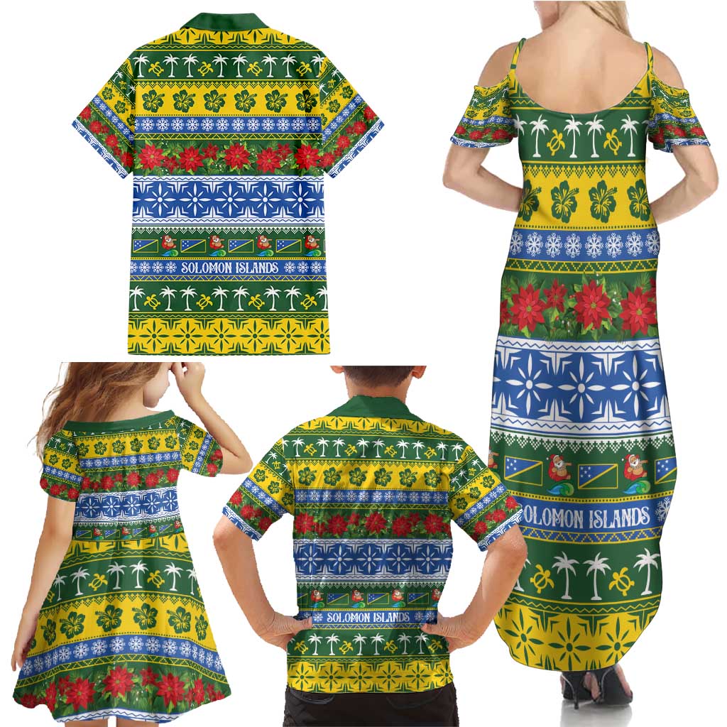 Solomon Islands Christmas Family Matching Summer Maxi Dress and Hawaiian Shirt The Solomons Melanesian Meri Krismas - Polynesian Pride