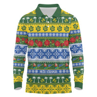 Solomon Islands Christmas Long Sleeve Polo Shirt The Solomons Melanesian Meri Krismas - Polynesian Pride