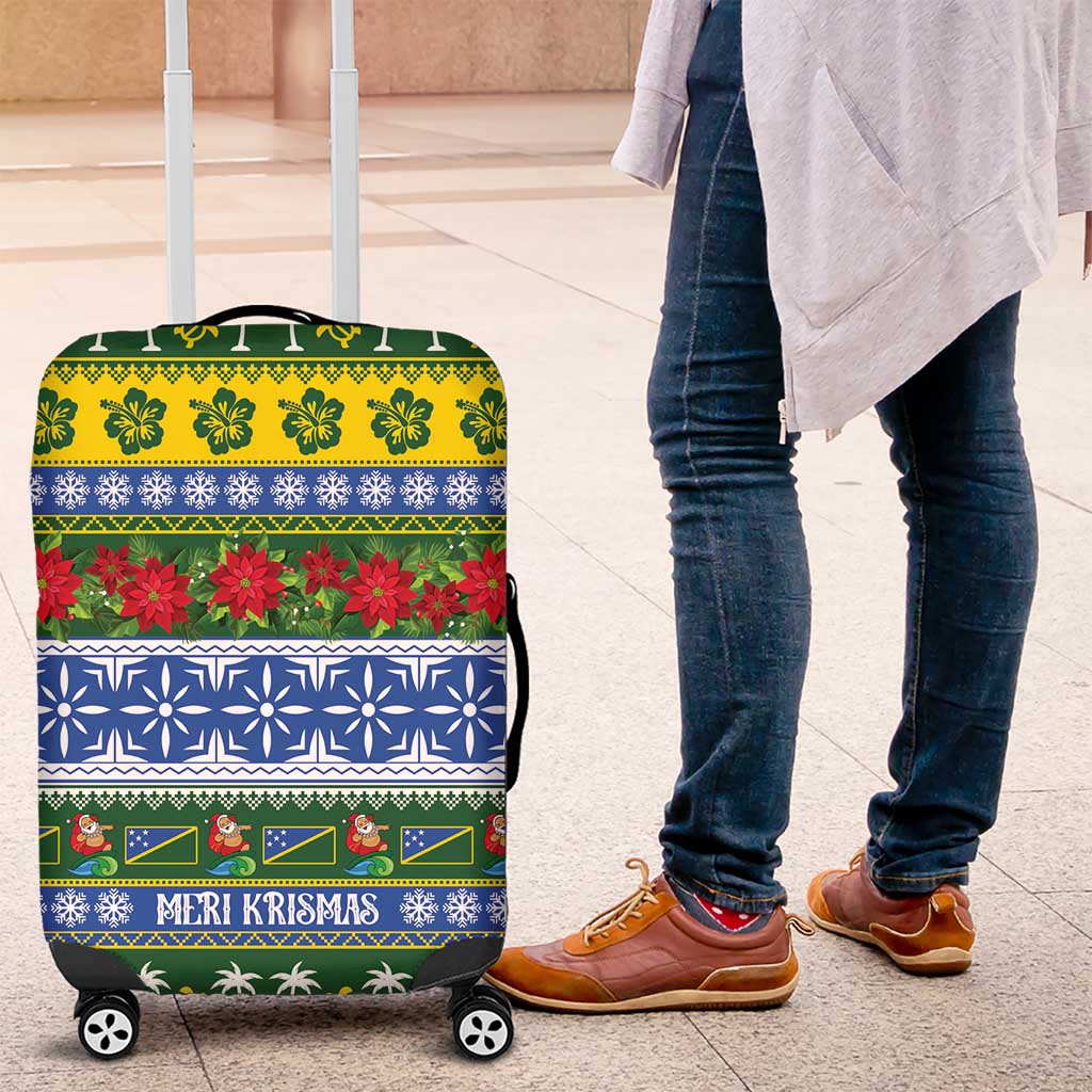Solomon Islands Christmas Luggage Cover The Solomons Melanesian Meri Krismas - Polynesian Pride
