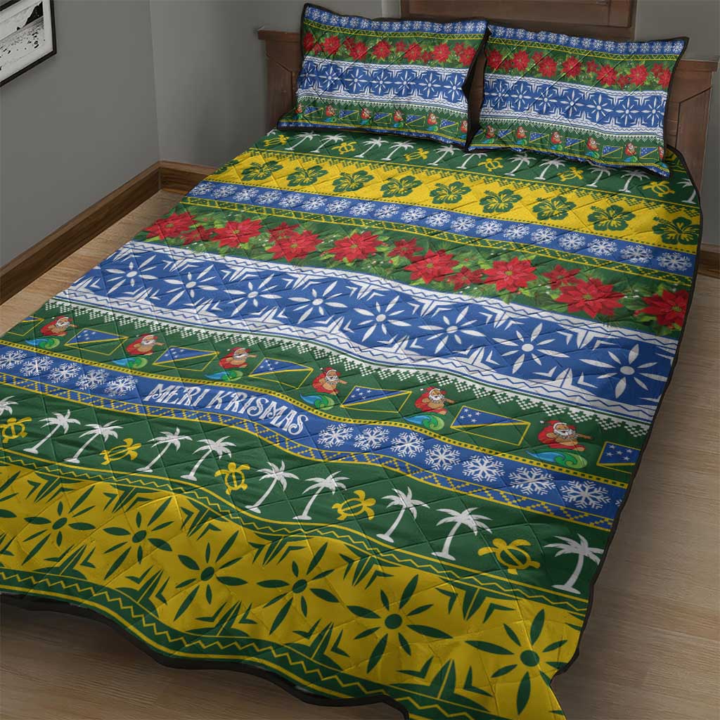 Solomon Islands Christmas Quilt Bed Set The Solomons Melanesian Meri Krismas - Polynesian Pride