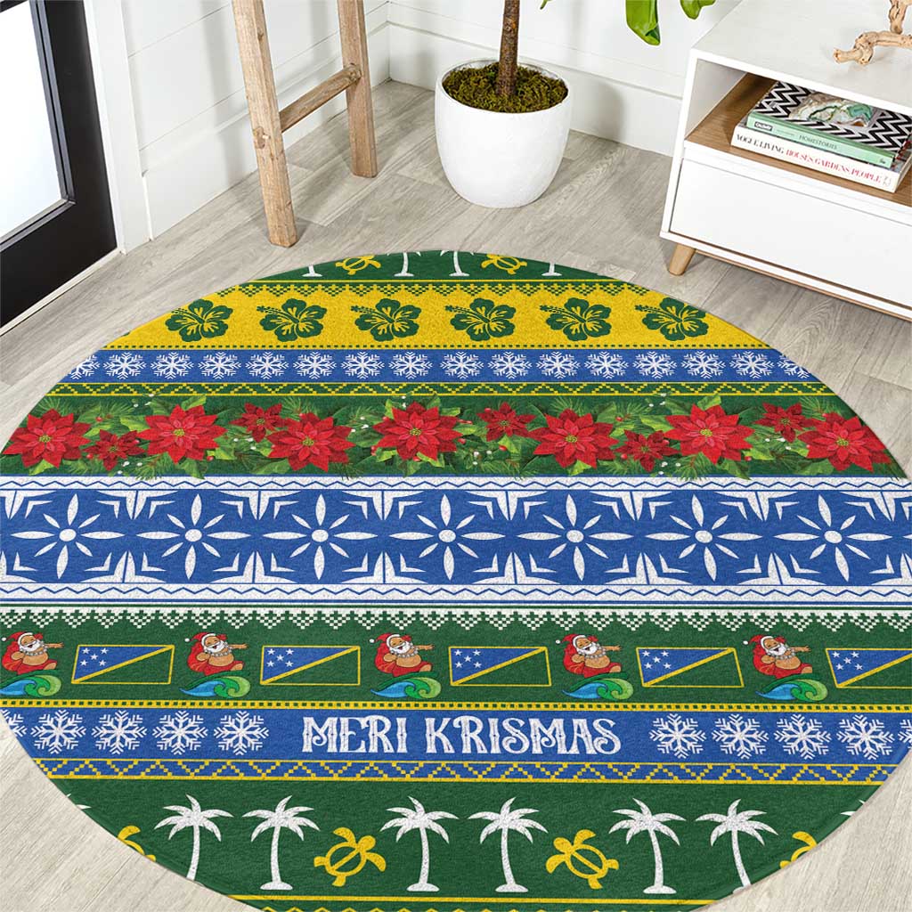 Solomon Islands Christmas Round Carpet The Solomons Melanesian Meri Krismas - Polynesian Pride