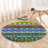 Solomon Islands Christmas Round Carpet The Solomons Melanesian Meri Krismas - Polynesian Pride