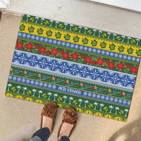 Solomon Islands Christmas Rubber Doormat The Solomons Melanesian Meri Krismas - Polynesian Pride