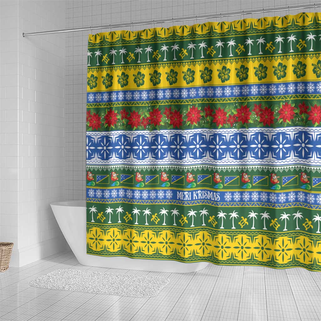 Solomon Islands Christmas Shower Curtain The Solomons Melanesian Meri Krismas - Polynesian Pride