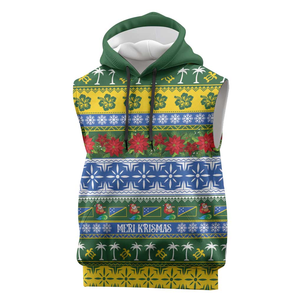 Solomon Islands Christmas Sleeveless Hoodie The Solomons Melanesian Meri Krismas - Polynesian Pride
