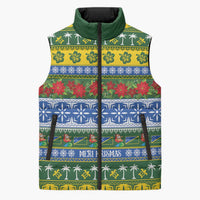 Solomon Islands Christmas Sleeveless Puffer Jacket The Solomons Melanesian Meri Krismas - Polynesian Pride
