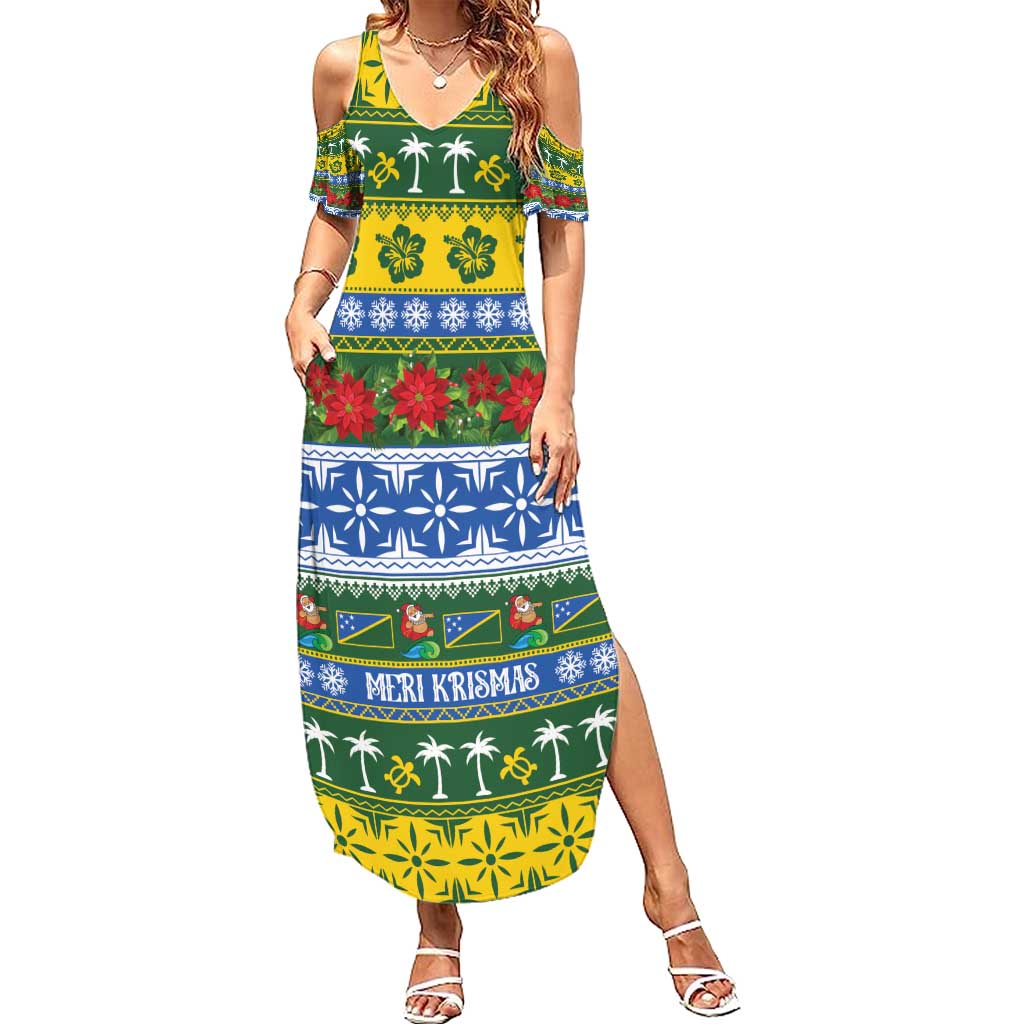 Solomon Islands Christmas Summer Maxi Dress The Solomons Melanesian Meri Krismas - Polynesian Pride