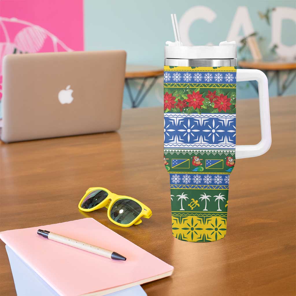 Solomon Islands Christmas Tumbler With Handle The Solomons Melanesian Meri Krismas - Polynesian Pride